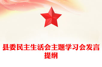 縣委民主生活會主題學習會發言提綱