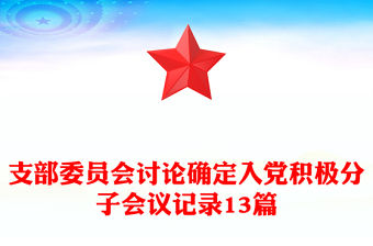 支部委員會討論確定入黨積極分子會議記錄13篇