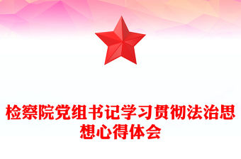 檢察院黨組書記學習貫徹法治思想心得體會