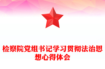 檢察院黨組書記學習貫徹法治思想心得體會
