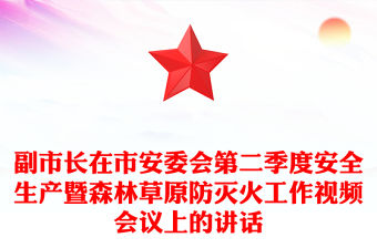 副市長在市安委會第二季度安全生產(chǎn)暨森林草原防滅火工作視頻會議上的講話