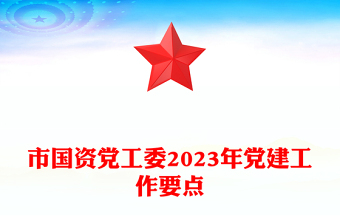 市國資黨工委2023年黨建工作要點