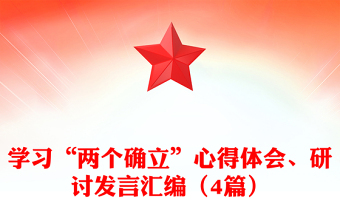 學(xué)習(xí)“兩個確立”心得體會、研討發(fā)言匯編（4篇）