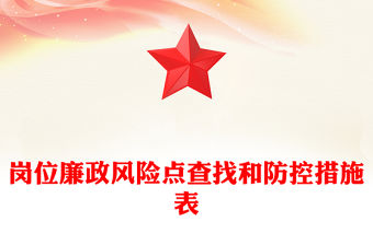 崗位廉政風(fēng)險(xiǎn)點(diǎn)查找和防控措施表