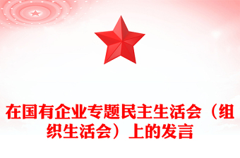 在國有企業(yè)專題民主生活會(huì)（組織生活會(huì)）上的發(fā)言
