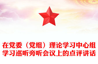 在黨委（黨組）理論學習中心組學習巡聽旁聽會議上的點評講話
