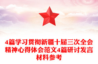 4篇學(xué)習(xí)貫徹新疆十屆三次全會精神心得體會范文4篇研討發(fā)言材料參考
