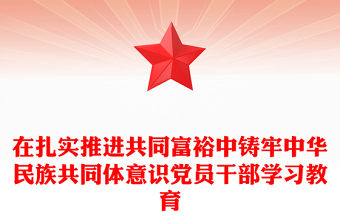 在扎實推進共同富裕中鑄牢中華民族共同體意識黨員干部學習教育
