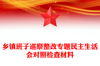 鄉(xiāng)鎮(zhèn)班子巡察整改專題民主生活會(huì)對(duì)照檢查材料