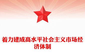 精美黨政風著力建成高水平社會主義市場經濟體制PPT課件下載(講稿)