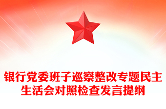銀行黨委班子巡察整改專題民主生活會(huì)對(duì)照檢查發(fā)言提綱