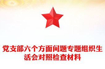 黨支部六個(gè)方面問題專題組織生活會(huì)對(duì)照檢查材料