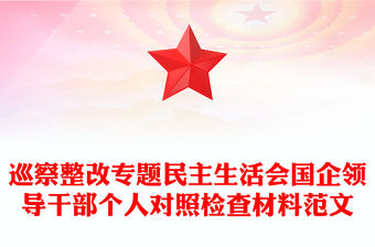 巡察整改專題民主生活會(huì)國企領(lǐng)導(dǎo)干部個(gè)人對(duì)照檢查材料范文