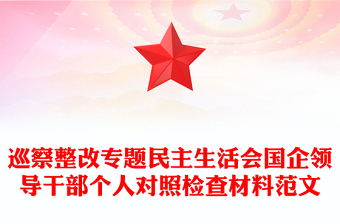 巡察整改專題民主生活會(huì)國(guó)企領(lǐng)導(dǎo)干部個(gè)人對(duì)照檢查材料范文