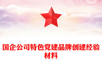 國企公司特色黨建品牌創建經驗材料