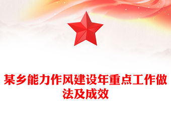 某鄉能力作風建設年重點工作做法及成效