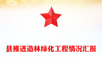 縣推進(jìn)造林綠化工程情況匯報