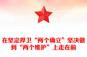 在堅定捍衛“兩個確立”堅決做到“兩個維護”上走在前