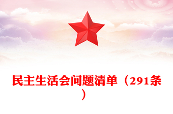 民主生活會問題清單（291條）