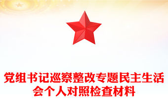 黨組書記巡察整改專題民主生活會個人對照檢查材料