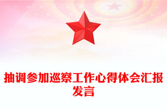 抽調參加巡察工作心得體會匯報發言