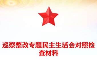 巡察整改專題民主生活會對照檢查材料