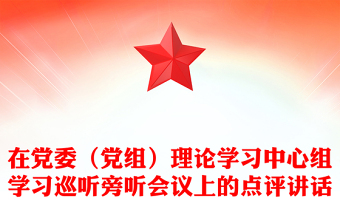 在黨委（黨組）理論學(xué)習(xí)中心組學(xué)習(xí)巡聽旁聽會(huì)議上的點(diǎn)評(píng)講話