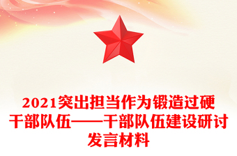 2021突出擔(dān)當(dāng)作為鍛造過硬干部隊伍——干部隊伍建設(shè)研討發(fā)言材料