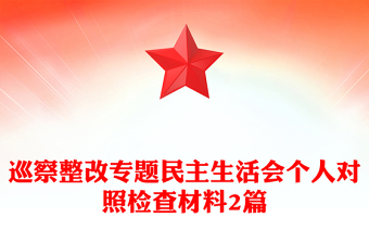 巡察整改專題民主生活會個人對照檢查材料2篇