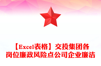 【Excel表格】交投集團各崗位廉政風(fēng)險點公司企業(yè)廉潔