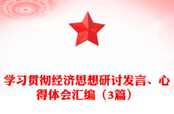 學習貫徹經濟思想研討發言、心得體會匯編（3篇）