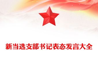 新當選支部書記表態(tài)發(fā)言大全