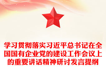 學(xué)習(xí)貫徹落實(shí)習(xí)近平總書記在全國國有企業(yè)黨的建設(shè)工作會(huì)議上的重要講話精神研討發(fā)言提綱