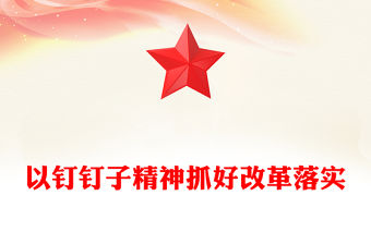 以釘釘子精神抓好改革落實PPT黨政風(fēng)黨員思想教育黨課課件(講稿)