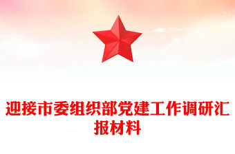 迎接市委組織部黨建工作調研匯報材料