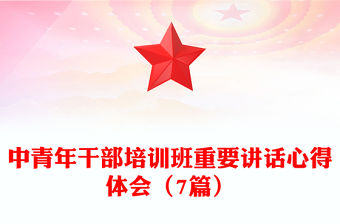 中青年干部培訓(xùn)班重要講話心得體會(huì)（7篇）