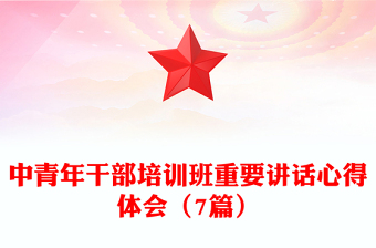 中青年干部培訓(xùn)班重要講話心得體會（7篇）