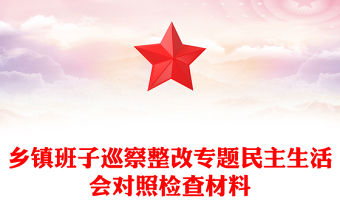 鄉鎮班子巡察整改專題民主生活會對照檢查材料