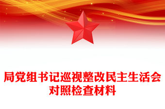 局黨組書記巡視整改民主生活會對照檢查材料