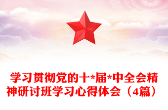 學(xué)習(xí)貫徹黨的十*屆*中全會精神研討班學(xué)習(xí)心得體會（4篇）