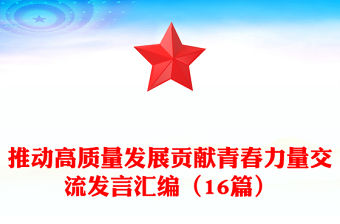 推動(dòng)高質(zhì)量發(fā)展貢獻(xiàn)青春力量交流發(fā)言匯編（16篇）