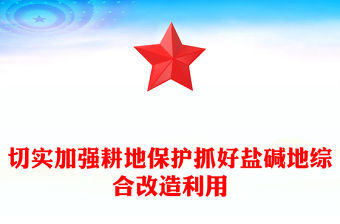 抓好鹽堿地綜合改造利用PPT大氣簡潔分區分類因地制宜綜合改造利用鹽堿地耕地保護課件(講稿)