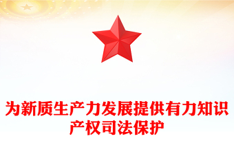為新質(zhì)生產(chǎn)力發(fā)展提供有力知識(shí)產(chǎn)權(quán)司法保護(hù)PPT精美簡潔法院學(xué)習(xí)專題課件(講稿)