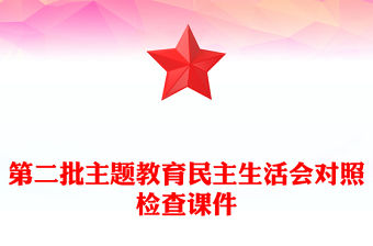 第二批主題教育民主生活會對照檢查課件