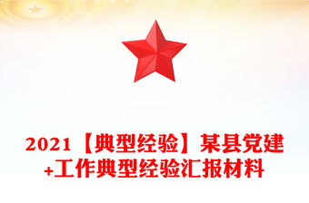 2021【典型經驗】某縣黨建+工作典型經驗匯報材料