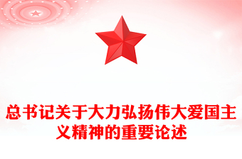 大力弘揚偉大愛國主義精神PPT紅色精美總書記重要論述課件(講稿)
