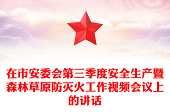 在市安委會第三季度安全生產暨森林草原防滅火工作視頻會議上的講話