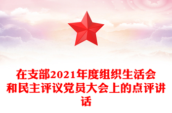 在支部2021年度組織生活會(huì)和民主評(píng)議黨員大會(huì)上的點(diǎn)評(píng)講話