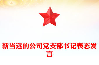 新當選的公司黨支部書記表態發言