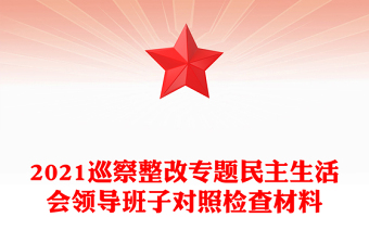 2021巡察整改專題民主生活會(huì)領(lǐng)導(dǎo)班子對(duì)照檢查材料